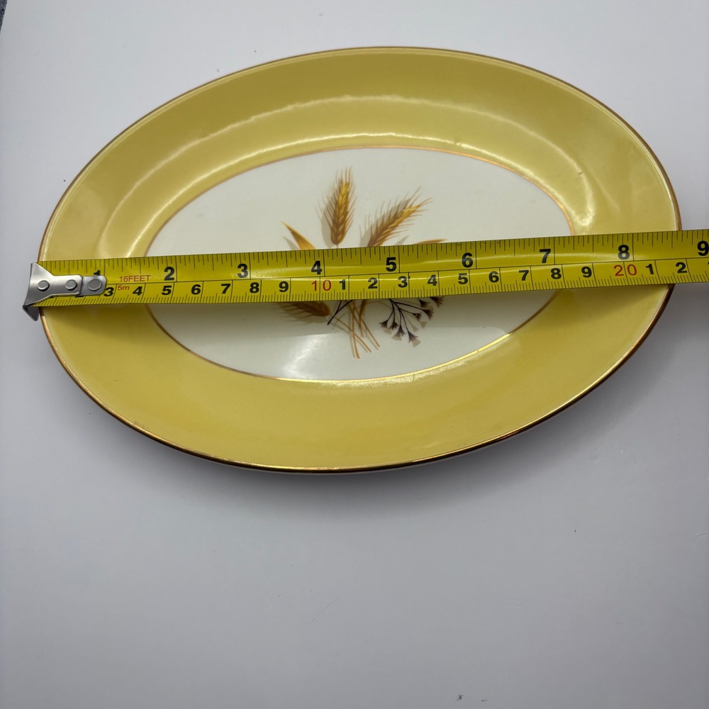 Vintage Century Service Autumn Gold 8.75" Oval Platter Wheat Mid Century MCM - Picture 3 of 4